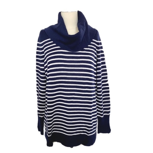 Lauren Ralph Lauren Navy & White Striped Pullover Sweater - Picture 7 of 12
